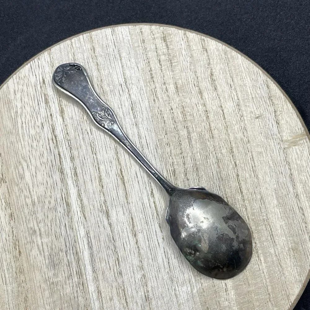 VTG Atq Wm Rogers & Son AA Silver Plate Spoon Patina Tarnished